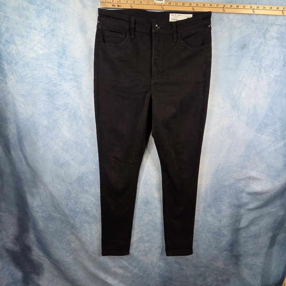 Rag & Bone Tina High-Rise Full Length Skinny Jeans Black‎ 31 WDD21F2638OPBL